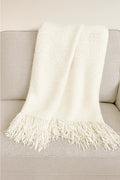 Knit Textured 50" x 60" Throw Blanket with Fringe (Multiple Colors)